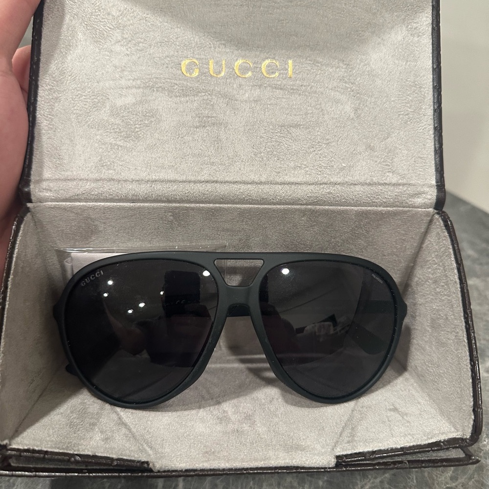 Gucci Black Aviator Sunglasses